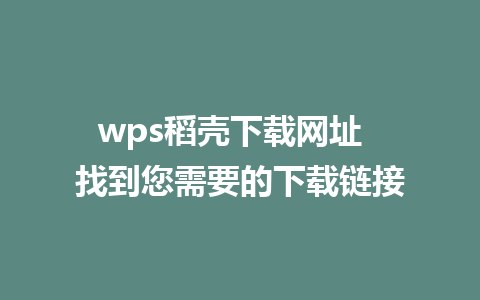 wps稻壳下载网址  找到您需要的下载链接