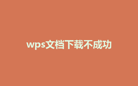 wps文档下载不成功