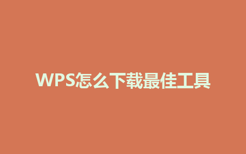 WPS怎么下载最佳工具