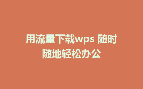 用流量下载wps 随时随地轻松办公