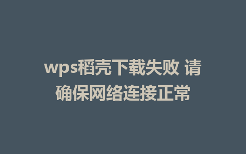 wps稻壳下载失败 请确保网络连接正常